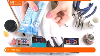 آموزش ساخت زیورآلات خمیری _ ساخت گردنبند نگینی