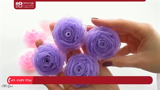 آموزش روبان دوزی _ آموزش دوخت گل رز با روبان توری