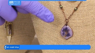 آموزش ساخت آویز گردنبند رزینی طرح شکوفه بهاری