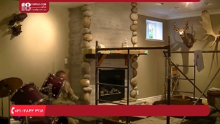 نصب سنگ آنتیک - تزئین و بازسازی شومینه با سنگ های گرد و طبیعی