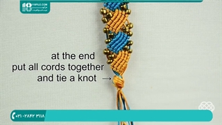 آموزش بافت دستبند مکرومه طرح مستطیل های کوچولو