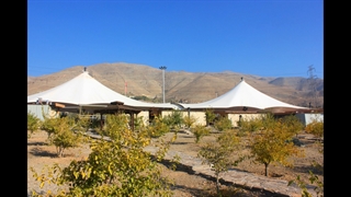 حقانی 09380039391-زیباترین سقف خیمه ای کافه رستوران-سایبان چادری محوطه باغ تالار