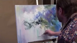 گلهای بنفش و گلدان- رنگ روغن- بسیار زیبا