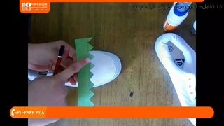 آموزش نقاشی روی پارچه _ نقاشی روی کفش طرح رنگین کمان