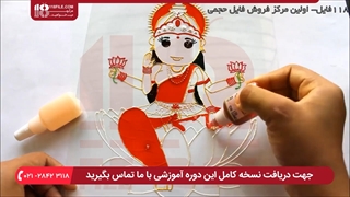 آموزش کشیدن نقاشی زن هندی بر روی شیشه