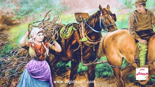 تابلو فرش ماشینی هیزم شکن - دیجی دکوری