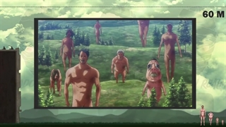 قد تایتان های نبرد با تایتان از ۳ متر تا ۱۵۰۰ متر