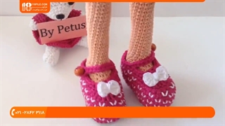طرز بافت کفش برای عروسک دخترانه