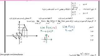تست حد و پیوستگی - پایه یازدهم - (ریاضی، تجربی و فنی)
