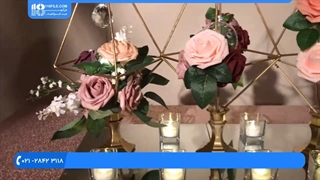 آموزش تشریفات عروسی // ساخت آویز گل برای میز سرو شام