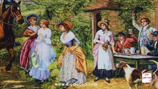 تابلو فرش فرانسوی طرح خوش آمد گویی - دیجی دکوری