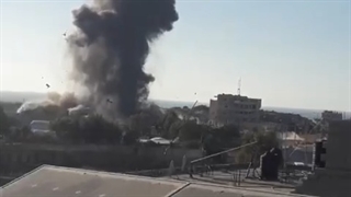 لحظه بمباران مرکز امنیت داخلی رفح