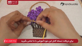 آموزش روبان دوزی :: نحوه دوخت سبد پر از گل شیک و زیبا