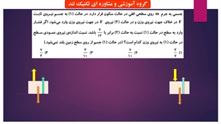 تست پیشرفته علوم نهم نیرو وفشار گروه تکنیک لند مهندس محزون