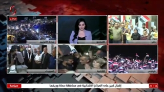 حلب | حناجر المواطنین تصدح حباً لسوریة بالتزامن مع استمرار العملیة الانتخابیة