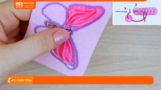 آموزش جواهردوزی - گل سینه طرح پروانه