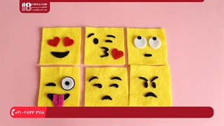 آموزش نمد دوزی - جاکلیدی نمدی طرح ایموجی