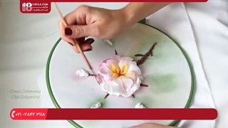 آموزش روبان دوزی - آموزش گلدوزی گل با ربان ساتن(پارت دوم)