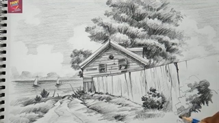 چگونه یک خانه با حصار ساده بکشیم؟