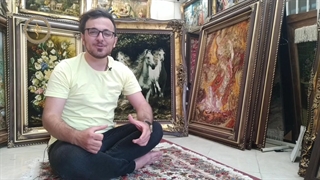 فرش دستباف طرح خطیبی تبریز - تابلو فرش دستباف ابری سردرود