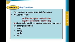 آموزش زبان انگلیسی: آموزش گرامر پیشرفته Tag Questions