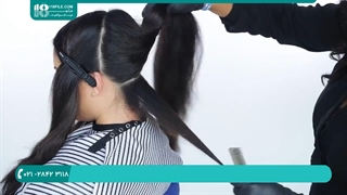 آموزش رنگ کردن مو | رنگ کردن موی سر | ترکیب رنگ مو | هایلایت مو (آمبره موی مشکی بلند و فر)