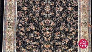 فرش ۱۲۰۰ شانه زمینه سرمه ای