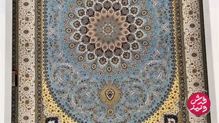 فرش ماشینی ۱۲۰۰ شانه زمینه آبی