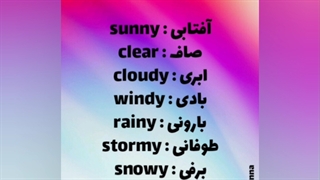 انواع (آب و هوا) در زبان انگلیسی