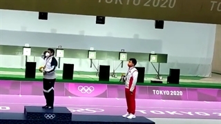 المپیک ۲۰۲۰ توکیو به اهتزاز درآمدن پرچم جمهوری اسلامی و مدال طلای جواد فروغی tokyo 2020