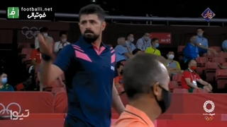 حرکات عجیب و غریب و زشت نیما عالمیان در المپیک که منجر به گرفتن اخطار و آبروریزی شد!