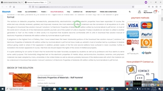 Solution Manual of Electronic Properties of Materials  4th edition by Rolf E. Hummel pdf eBook