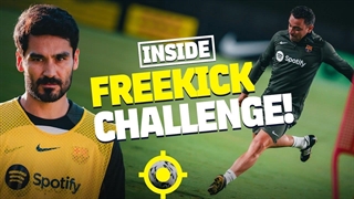 آخرین تمرین بارسلونا قبل از بازی با آرسنال با گل های فراوان (پشت صحنه)