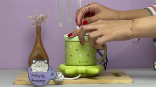 ماگ سرامیکی هیتر دار با نی