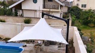 انواع سایبان استخر چادری ثابت و متحرک - شرکت سازه چادری کاوشکام