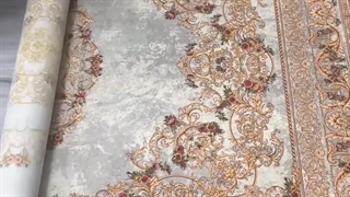 فرش ابریشم ماشینی 1200 شانه طرح عروس صدفی با طرحی دلنشین و فریبا