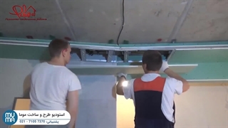 "نور پس‌زمینه و سقف کناف: خلق یک هال مدرن و چشم‌نواز!"