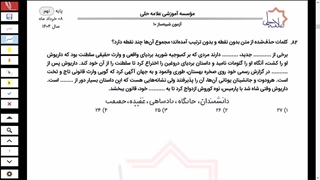 تحلیل آزمون مرحله 10 شبیه ساز ورودی تیزهوشان علامه حلی پایه نهم