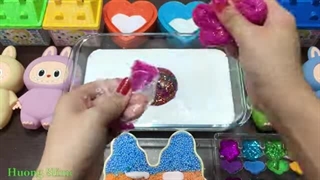اسلایم لابوبو!!! مخلوط کردن چیزهای مختلف با اسلایم رنگین کمانی